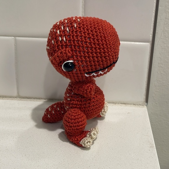 Handcrafted Tyrannosaurus Rex T-Rex Dinosaur Decor Amigurui Crochet Figure Toy - Picture 2 of 12